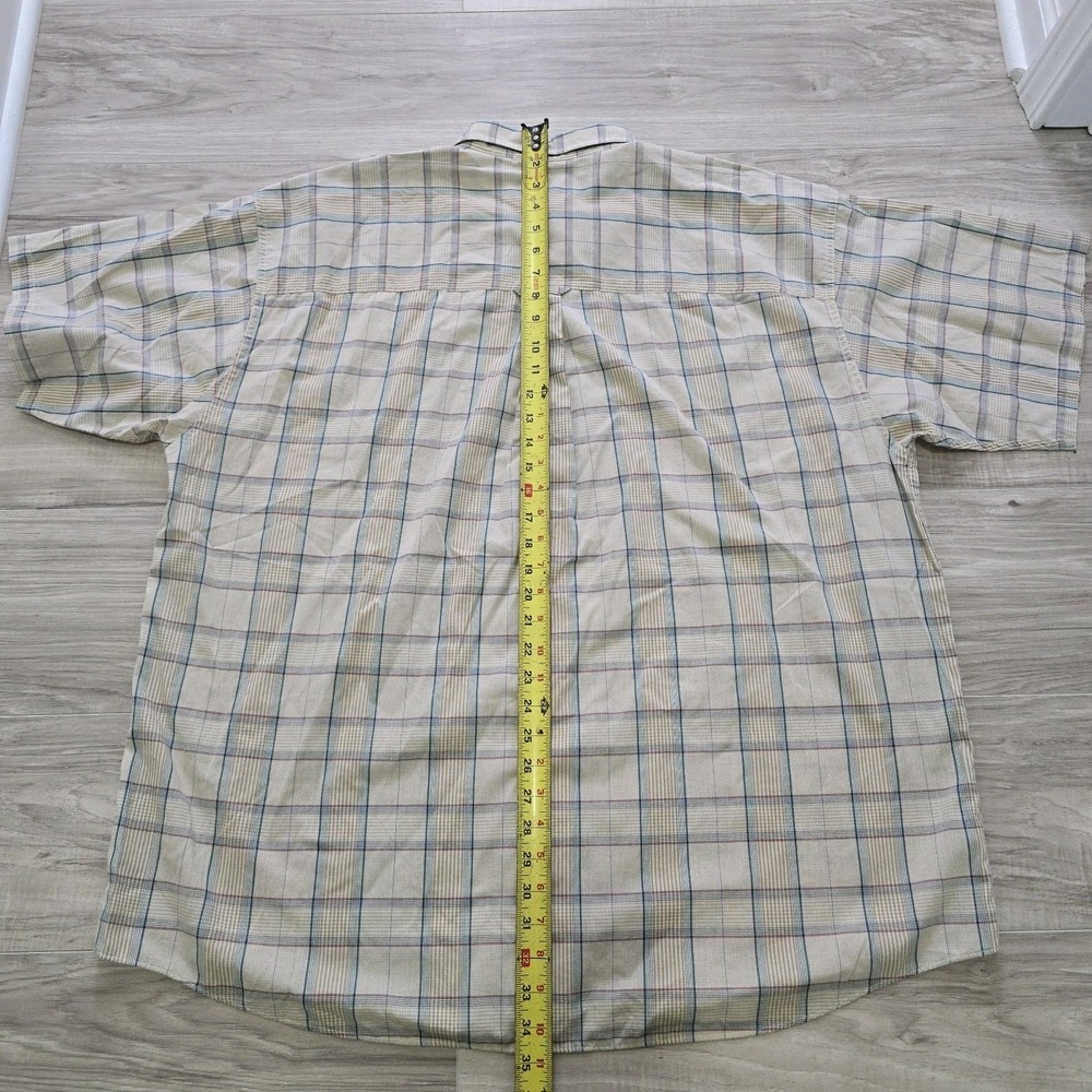 GANT Foxhunt Plaid Short Sleeve Button Front Shirt Men's XXL Tall Brown Green - Picture 10 of 10